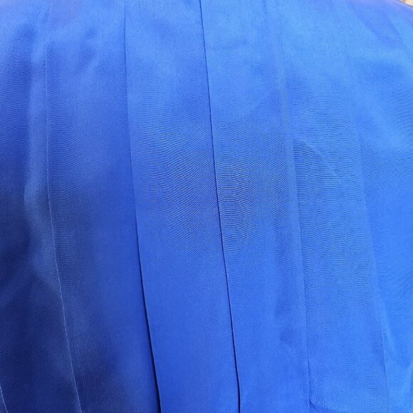 Francesca of Damon Starington Silk Blouse — Royal Blue, Pleated Front, Sz 6 - Picture 3 of 16